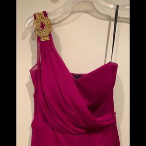 Xscape Magenta Dress One shoulder